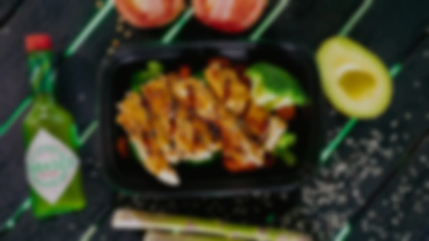 catering plates with avocado.